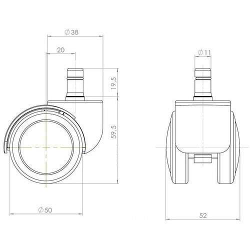 Hartbodenrollen 11 mm / 65 mm (5er Pack) online kaufen - HJH-619010 Hartbodenrollen 11 mm / 65 mm (5er Pack) online kaufen - HJH-619010